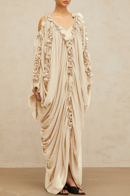 Aglaé ruffled-trim tulle maxi dress