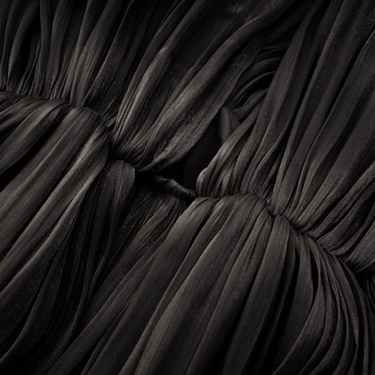 Mila pleated satin maxi dress in Black