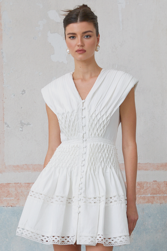 Anaïs cut-out faux-pearl embellished mini dress (US Only)