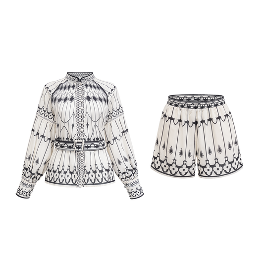 Allie graphic-print shirt & shorts matching set (US Only)