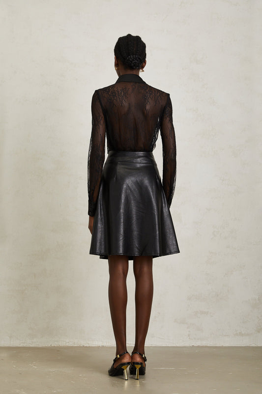 Eugénie Black Floral Lace Shirt