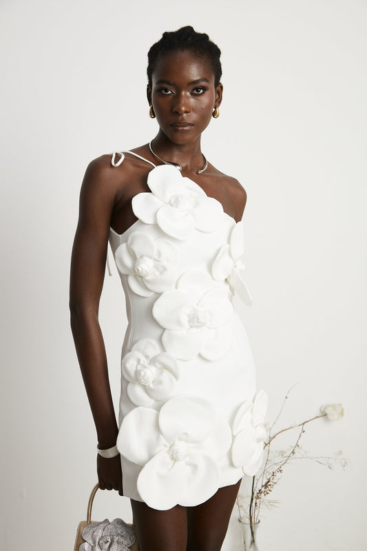 Celiane White Floral Off-Shoulder Mini Dress