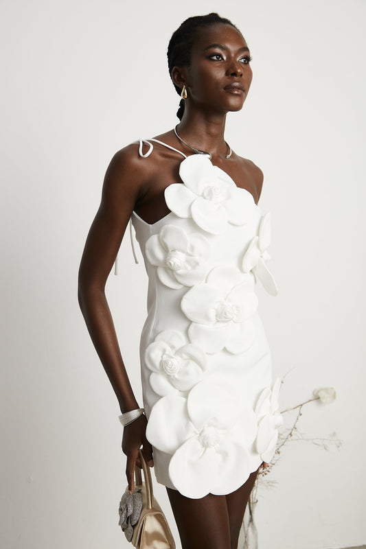 Celiane White Floral Off-Shoulder Mini Dress