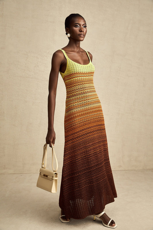 Audrey gradient knitted maxi dress