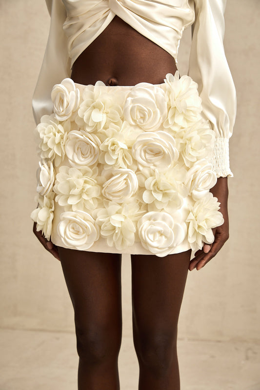 Nouria faux-flower mini skirt (US Only)