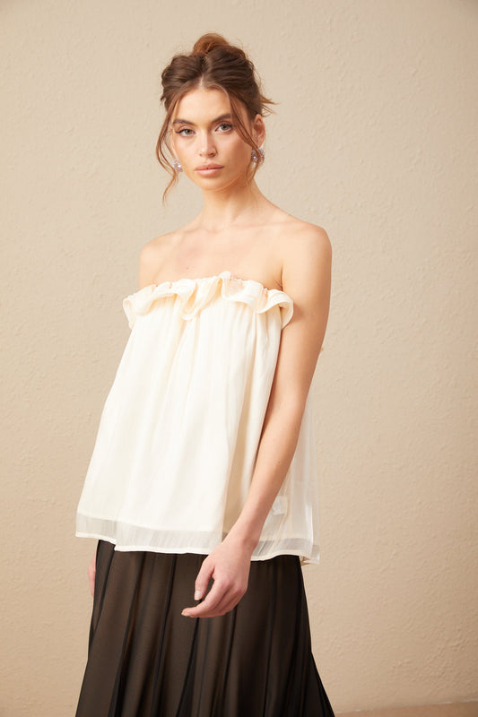 Adèle off-shoulder ruffled top (US Only)