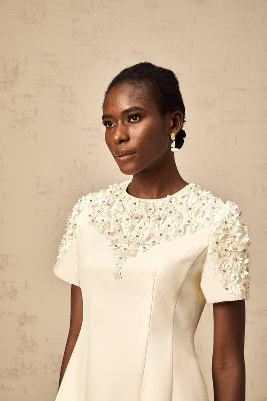 Adrienne floral-appliqué mini dress (US Only)