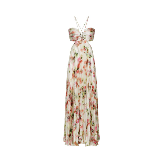 Andréa cut-out floral-print pleated maxi dress (US Only)