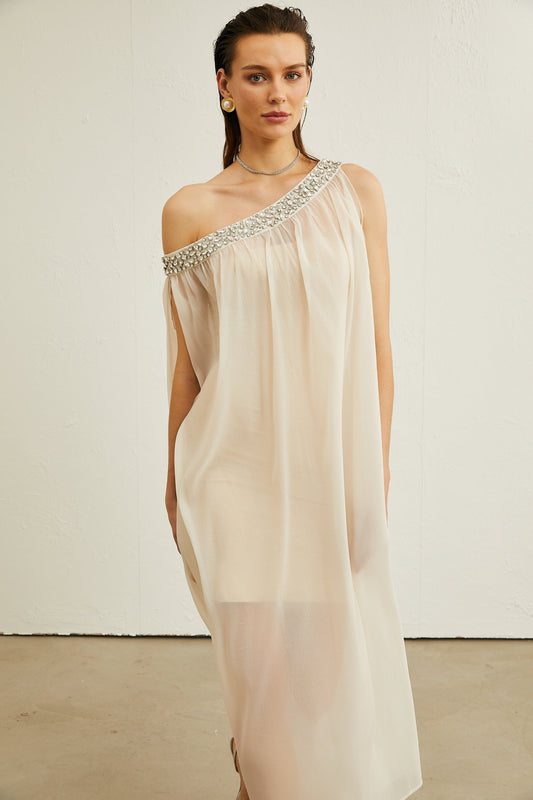 Austen crystal-embellished semi-sheer midi dress (US Only)