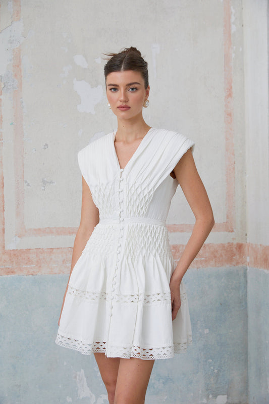 Anaïs cut-out faux-pearl embellished mini dress (US Only)