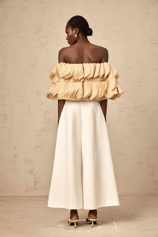 Maeva white wide-leg trousers