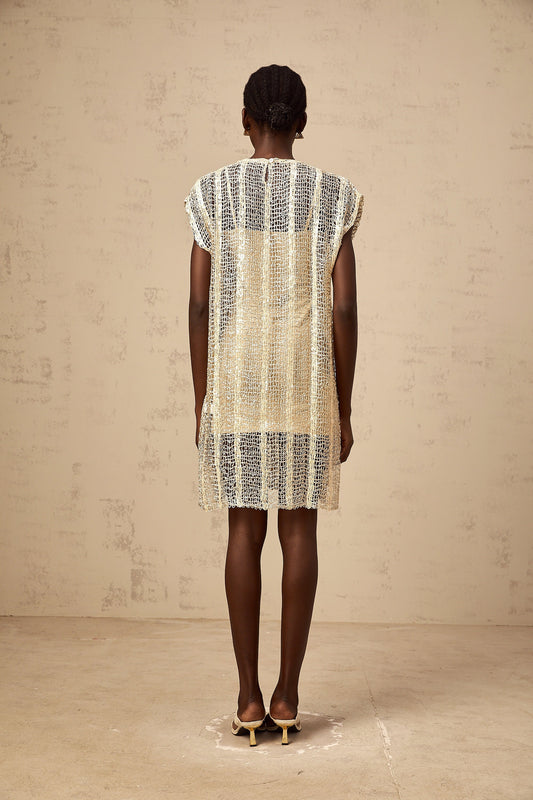 Solène gold sequined cut-out mini dress