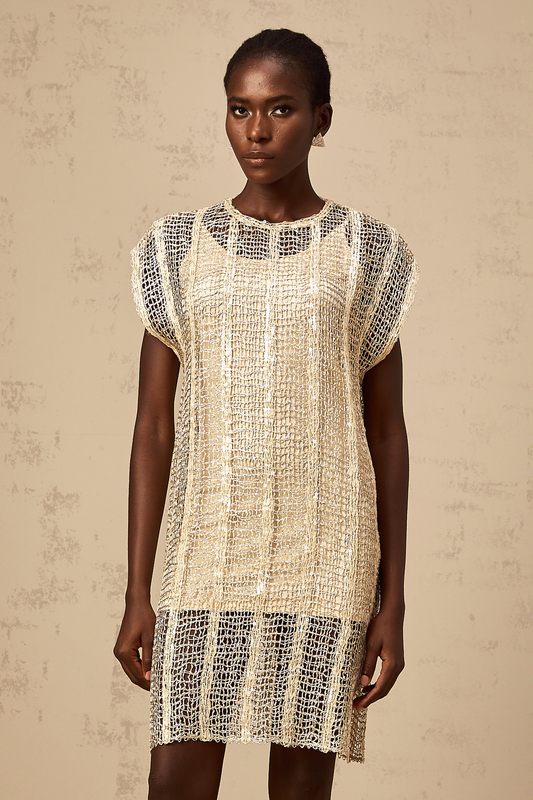 Solène gold sequined cut-out mini dress