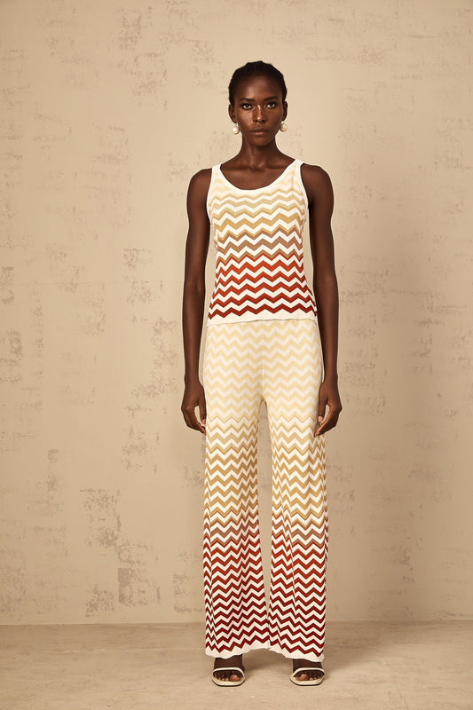 Isabelle Yellow Zigzag Knit Matching Set