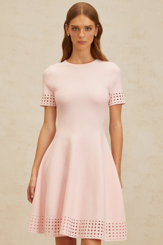 Isidore Pink Cut-Out Detail Knit Mini Dress