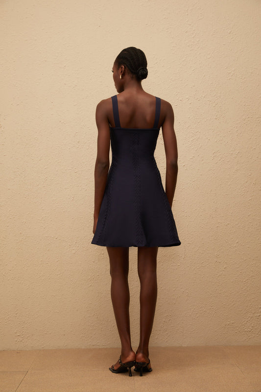 Melusine Blue Braided Knit Dress