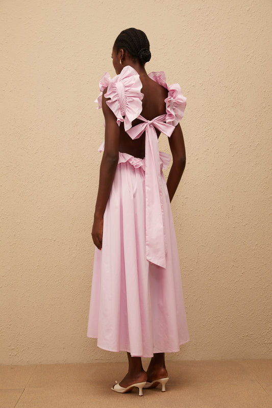 Adélaïde Pink Open Back Maxi Dress