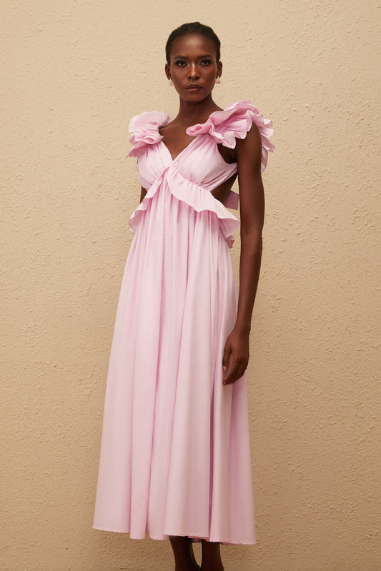 Adélaïde Pink Open Back Maxi Dress