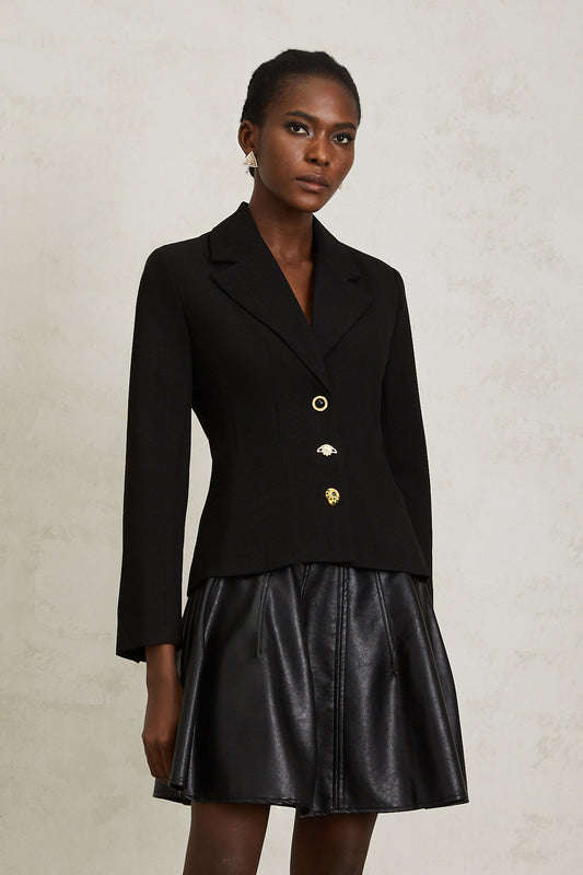 Sabine Black Lace Up Blazer