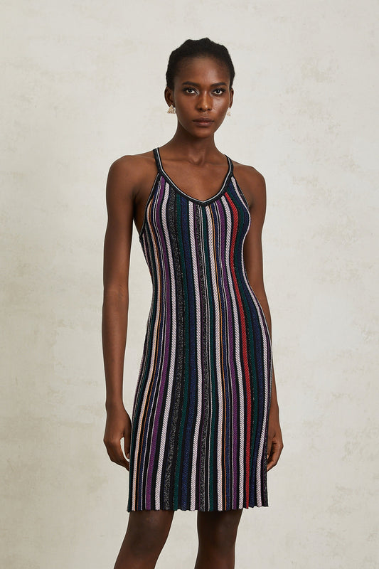 Harper Purple Striped Knit Mini Dress