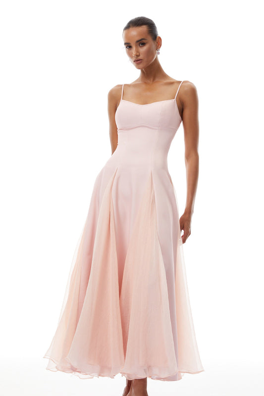 Sofie Pink Pleated Maxi Dress