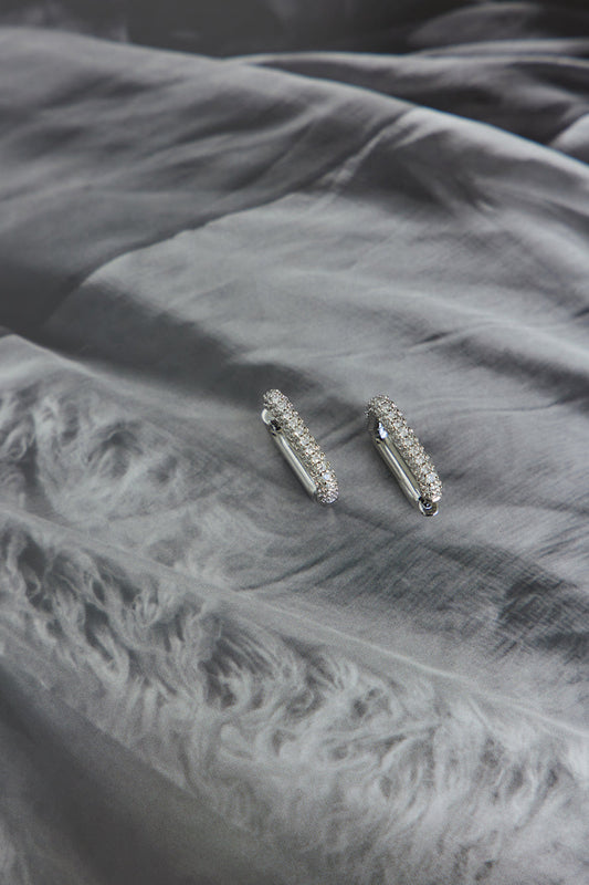 18K Gold Plated Rectangular Talisman Earrings