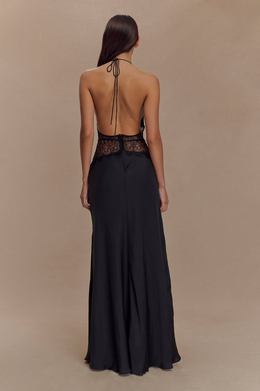 Serah Lace And Satin Maxi Dress