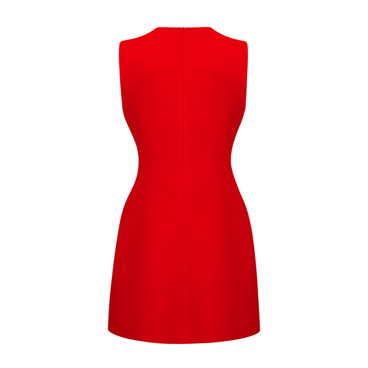 Irène Red Sequin Floral Embroidered Mini Dress