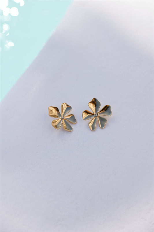 18k Gold Flower Earrings