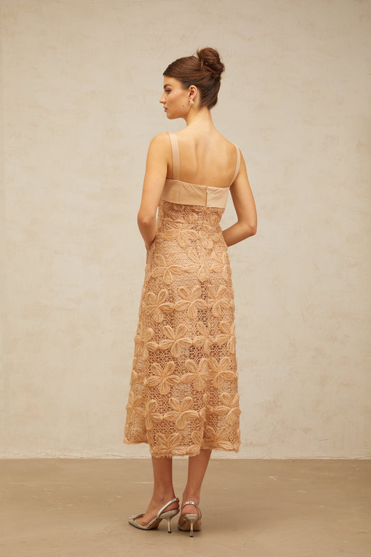 Salomé embellished corded-lace midi dress