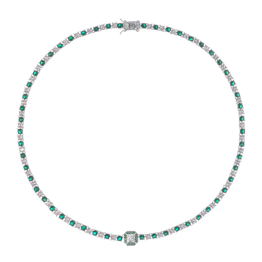 Héloïse Green Crystal Embellished Necklace