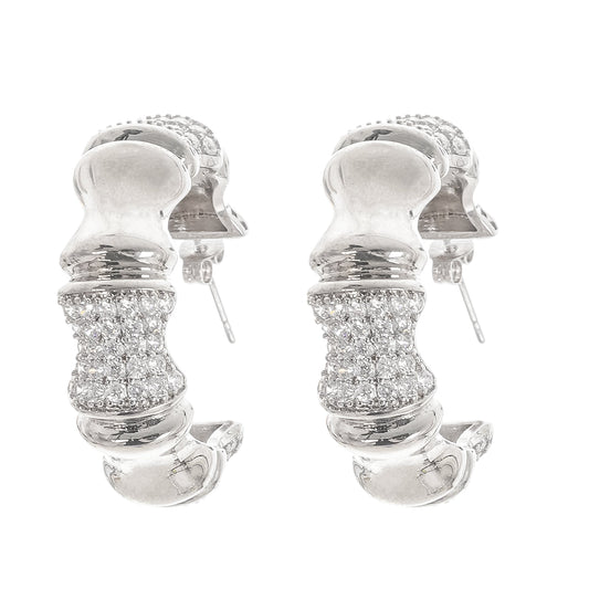 Léa Silver Tone Crystal Embellished Earrings