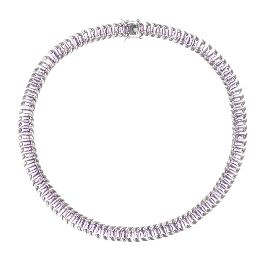 Isoline Light Purple Crystal Embellished Necklace
