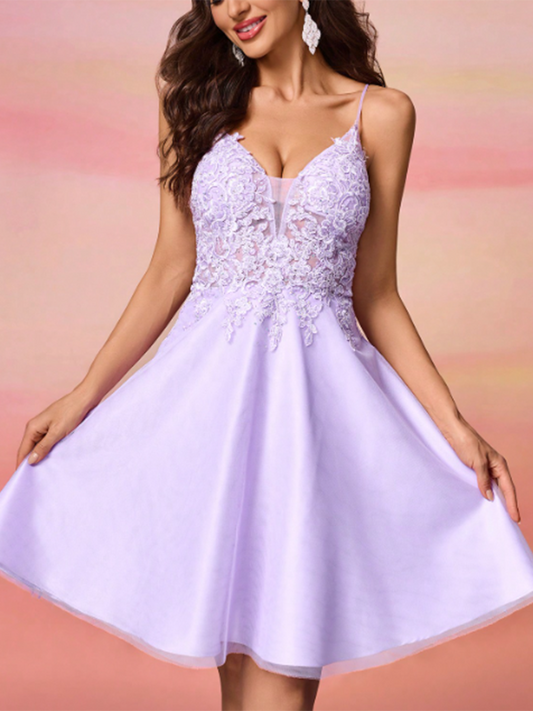 Women's Mesh Lace Embroidery Halter Back Waist Midi Dress MDA1943F2Y