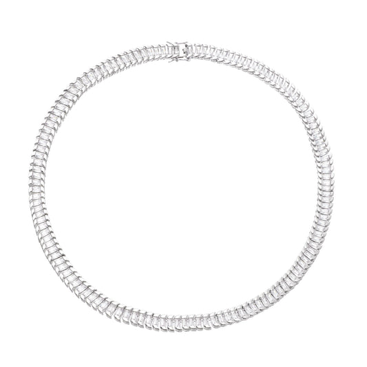 Albane Sliver Tone Crystal-Embellished Necklace