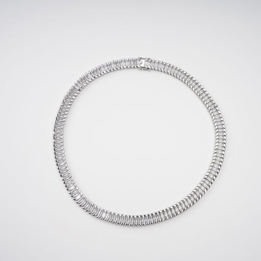 Albane Sliver Tone Crystal-Embellished Necklace