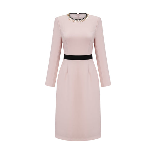 Anaïs pink crystal color-blocked midi dress (US Only)