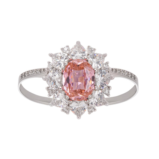 Joséphine Pink Pavé-Set Zircon Gemstone Sterling Silver Ring