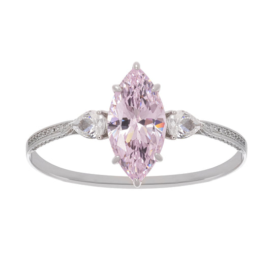Attrape-Rêve Pink Crystal Embellished Sterling Silver Ring