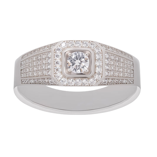 Radieuse Crystal Embellished Sterling Silver Ring