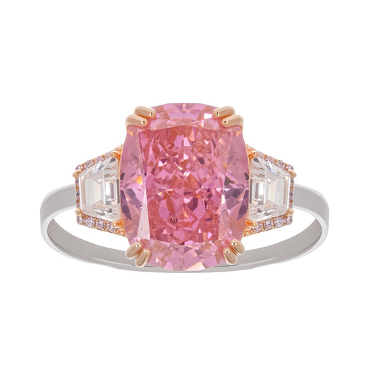 Cardea Pink Cushion Cut Gemstone Sterling Silver Ring