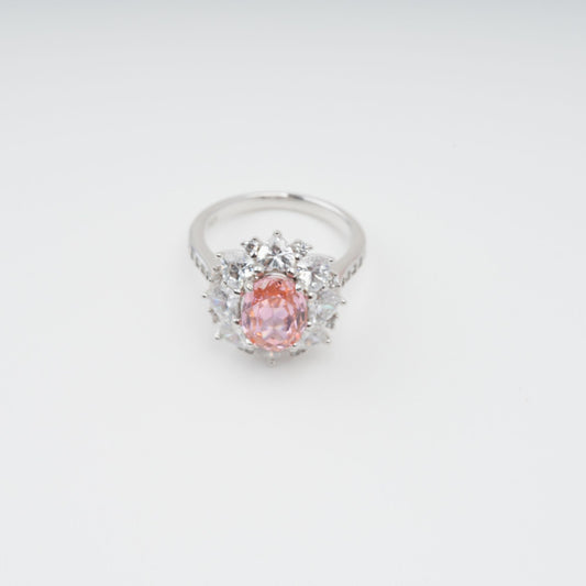 Joséphine Pink Pavé-Set Zircon Gemstone Sterling Silver Ring