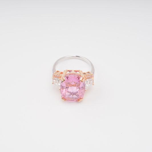 Cardea Pink Cushion Cut Gemstone Sterling Silver Ring