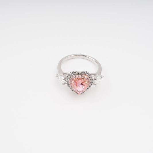 Impératrice Pink Heart Cut Gemstone Sterling Silver Ring