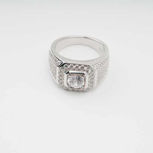 Radieuse Crystal Embellished Sterling Silver Ring