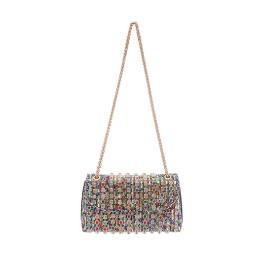 Jade crystal-embellished shoulder bag