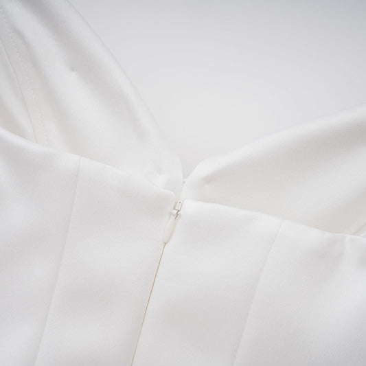 Alba White Barrel Waist Corset Maxi Dress