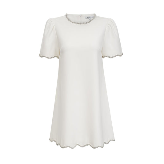 Bérénice white crystal-embellished mini dress (US Only)