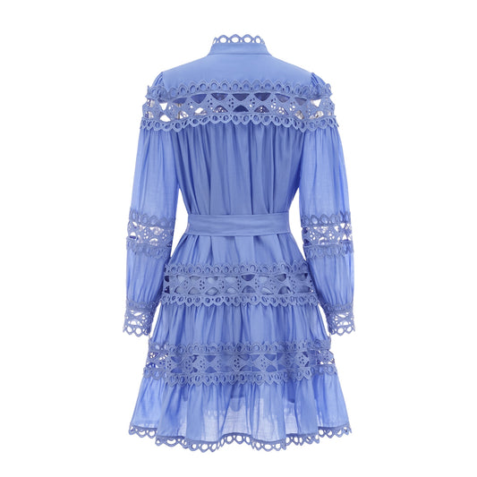 Nova blue cut-out belted mini dress