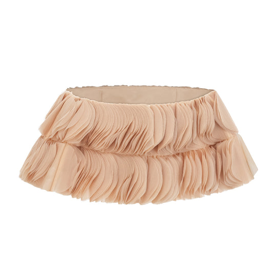 Elise neutrals off-shoulder shirred cropped top